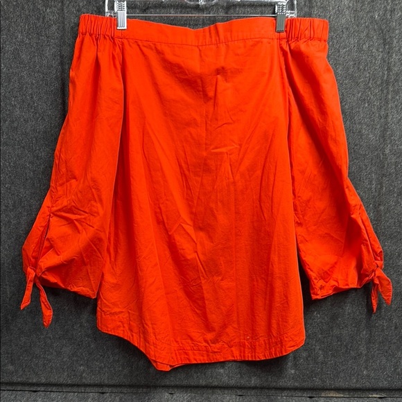FREE PEOPLE Vibrant Orange Off-Shoulder Top - Picture 1 of 3